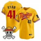 Men's Minnesota Twins #41 Joe Ryan Gold One Piece Premier Stitched Jersey