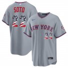 Men's New York Mets #22 Juan Soto Gray 2026 USA 250 Fourth of July Stitched Jersey