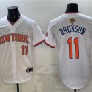 Men's New York Knicks #11 Jalen Brunson White 2026 Finals Patch Stitched Jersey