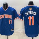 Men's New York Knicks #11 Jalen Brunson Blue 2026 Finals Patch Stitched Jersey
