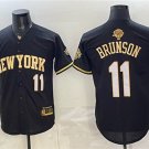 Men's New York Knicks #11 Jalen Brunson Black Gold 2026 Finals Patch Stitched Jersey