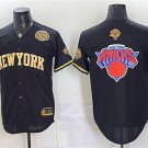 Knicks Team Big Logo Black Gold 2026 Finals & Eastern Conference Champions Patch Player Jersey