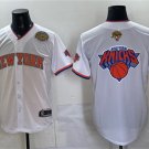 Knicks Team Big Logo White 2026 Finals & Eastern Conference Champions Patch Baseball Jersey