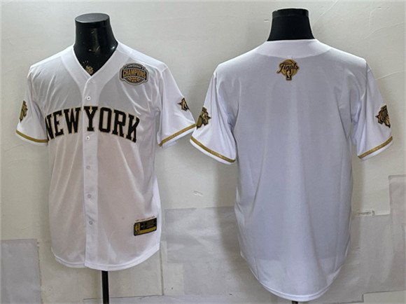 Knicks Blank White Gold 2026 Finals & Eastern Conference Champions Patch Baseball Jersey