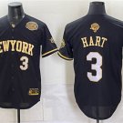 Knicks #3 Josh Hart Black Gold 2026 Finals & Eastern Conference Champions Patch Baseball Jersey