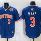 Knicks #3 Josh Hart Blue 2026 Finals & Eastern Conference Champions Patch Baseball Jersey