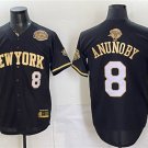 Knicks #8 OG Anunoby Black Gold 2026 Finals & Eastern Conference Champions Patch Baseball Jersey