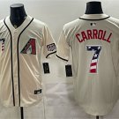 Arizona Diamondbacks #7 Corbin Carroll Cream USA 250 Fourth of July Baseball Jersey
