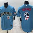 Milwaukee Brewers #9 Bob Uecker Blue 2026 USA 250 Fourth of July Home Baseball Jersey