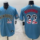 Milwaukee Brewers #32 Jacob Misiorowski Blue 2026 USA 250 Fourth of July Home Baseball Jersey