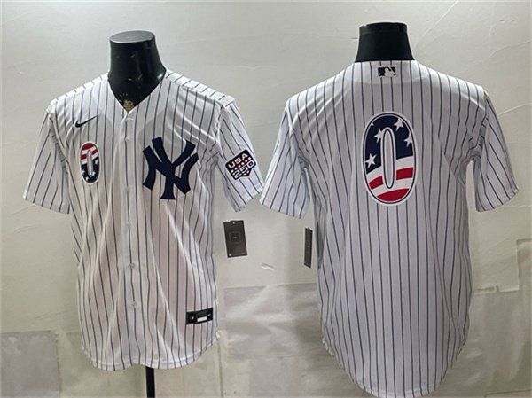 New York Yankees #0 Marcus Stroman 2026 USA 250 Fourth of July Home Baseball Jersey