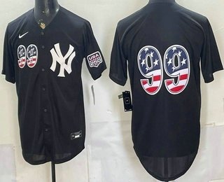 New York Yankees #99 Aaron Judge Black 2026 USA 250 Patch Baseball Jersey