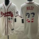 Atlanta Braves #27 Austin Riley White 2026 USA 250 Patch Home Baseball Jersey
