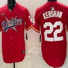 Dodgers x One Piece #22 Clayton Kershaw Red Limited Stitched Baseball Jersey