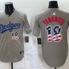 Dodgers #18 Yoshinobu Yamamoto Gray USA 250 Fourth of July Baseball Jersey