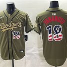 Dodgers #18 Yoshinobu Yamamoto Olive USA 250 Fourth of July Baseball Jersey