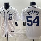 Men's Detroit Tigers #54 Joel Zumaya White Cool Base Stitched Baseball Jersey