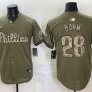 Men's Philadelphia Phillies #28 Alec Bohm Olive 2026 Armed Forces Day Stitched Jersey