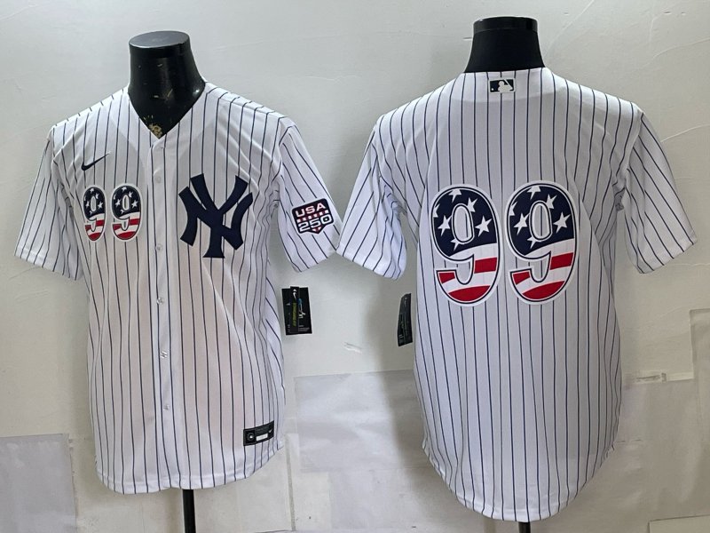 New York Yankees #99 Aaron Judge White USA 250 Fourth of July Baseball Jersey