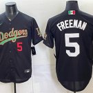 Men's Los Angeles Dodgers #5 Freddie Freeman Black Mexico Jersey