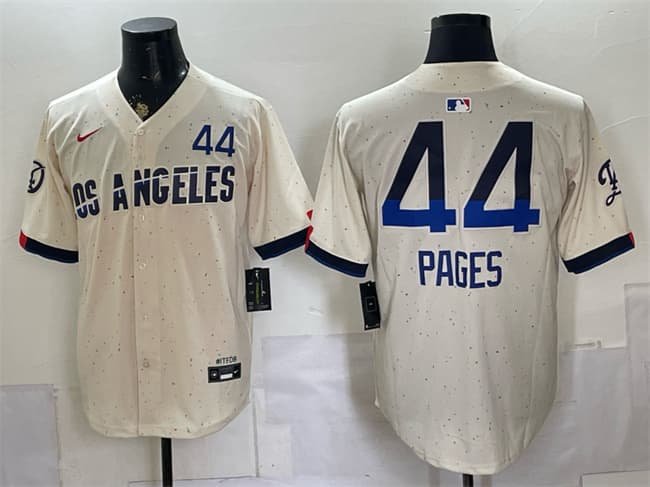 Men's Los Angeles Dodgers #44 Andy Pages Cream 2024 City Connect Limited Jersey