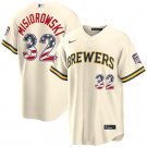 MIL #32 Jacob Misiorowski Cream 2026 All-Star Edition USA 250 Patch Jersey