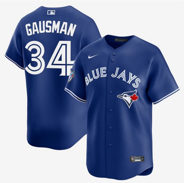 Toronto Blue Jays #34 Kevin Gausman Royal 50th Anniversary Alternate Jersey