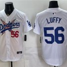 Men's Los Angeles Dodgers x One Piece #56 Luffy White Vapor Premier Limited Jersey