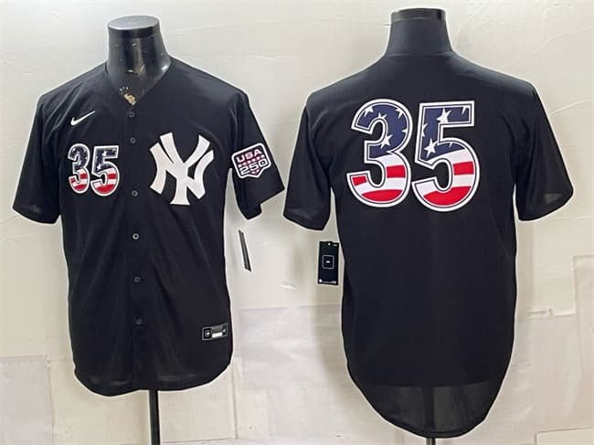 Men's New York Yankees #35 Cody Bellinger Black USA 250 Fourth of July Jersey