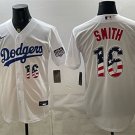 Men's Los Angeles Dodgers #16 Will Smith White USA 250 Fourth of July Home Jersey