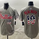 Men's Philadelphia Phillies #10 J.T. Realmuto Gray USA 250 Fourth of July Home Jersey