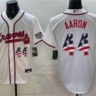 Men's Atlanta Braves #44 Hank Aaron White USA 250 Fourth of July Home Jersey