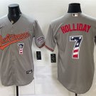 Men's Baltimore Orioles #7 Jackson Holliday Gray USA 250 Fourth of July Home Jersey