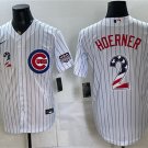 Men's Chicago Cubs #2 Nico Hoerner White 2026 USA 250 Fourth of July Home Jersey