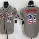 Men's Detroit Tigers #31 Riley Greene Gray 2026 USA 250 Fourth of July Stitched Jersey