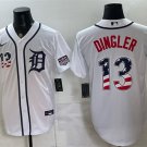 Men's Detroit Tigers #13 Dillon Dingler White 2026 USA 250 Fourth of July Jersey