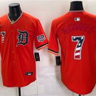Men's Detroit Tigers #7 Kevin McGonigle Orange 2026 USA 250 Fourth of July Jersey