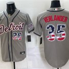 Men's Detroit Tigers #35 Justin Verlander Gray 2026 USA 250 Fourth of July Jersey