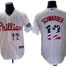 Men's Philadelphia Phillies #12 Kyle Schwarber White USA 250 Fourth of July Home Jersey
