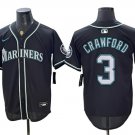 Men's Seattle Mariners #3 J.P. Crawford Black 50th Anniversary Alternate Baseball Jersey