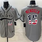 Men's Las Vegas Raiders #15 Fernando Mendoza Gray USA 250 Fourth of July Jersey