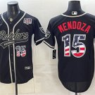 Raiders #15 Fernando Mendoza Black USA 250 Fourth of July Vapor Limited Stitched Baseball Jersey
