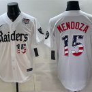 Raiders #15 Fernando Mendoza White USA 250 Fourth of July Gothic Sin City Edition Jersey