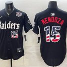 Raiders #15 Fernando Mendoza Black USA 250 Fourth of July Gothic Sin City Edition Jersey