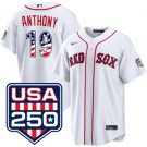 Boston Red Sox #19 Roman Anthony White 2026 USA 250 Fourth of July Jersey