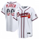 Atlanta Braves #00 Custom White 2026 All-Star Edition USA 250 Patch Jersey