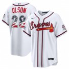 Atlanta Braves #28 Matt Olson White 2026 USA 250 Fourth of July Jersey
