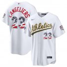 Oakland Athletics #23 Shea Langeliers White 2026 All-Star Edition USA 250 Patch Jersey