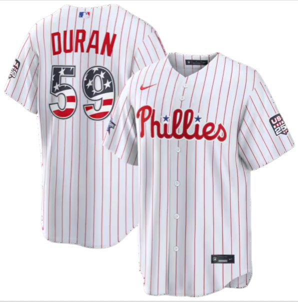 PHI #59 Jhoan Duran White 2026 All-Star Edition USA 250 Patch Jersey