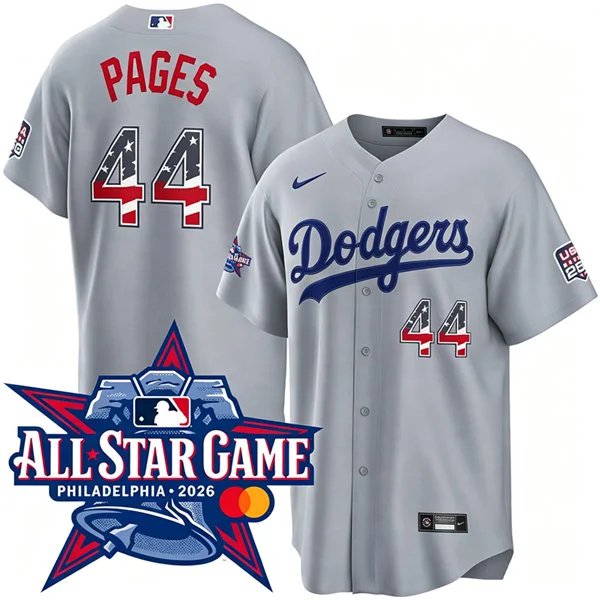 Los Angeles Dodgers #44 Andy Pages Nike Gray 2026 All-Star Edition Stars Stadium Jersey